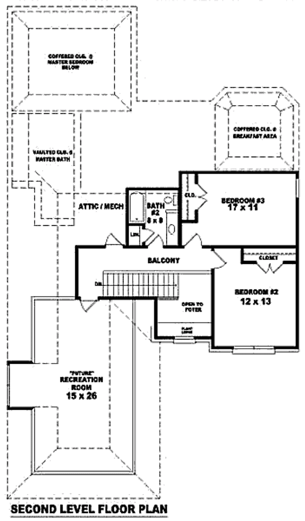 Floor Plan - Upper Floor for European House Plan #81-13748 - 3 bed, 2.5 bath