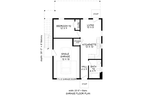 Floor Plan - Main Floor for Contemporary House Plan #932-1116 - 2 bed, 2 bath