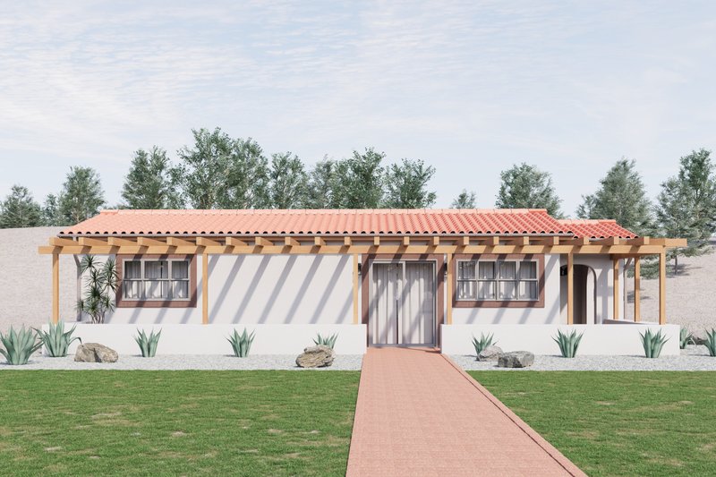 House Design - Exterior - Other Elevation 1 for Mediterranean House Plan #1106-24 - 1 bed, 1 bath