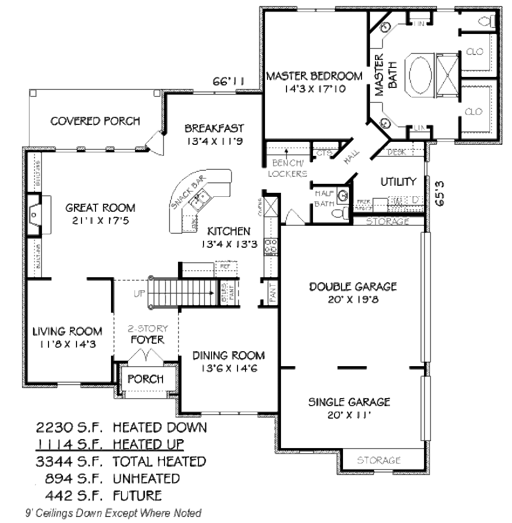 European Style House Plan - 5 Beds 3.5 Baths 3344 Sq/Ft Plan #424-34 ...