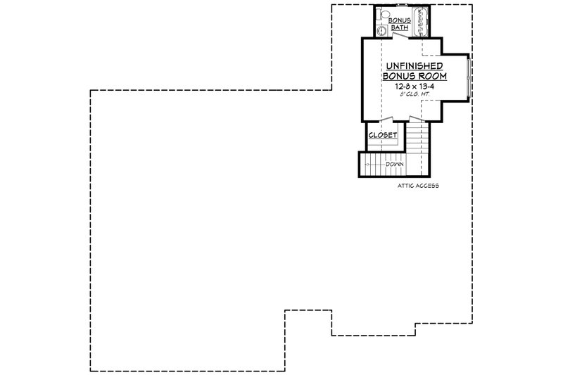 Home Plan - Floor Plan - Upper Floor for European House Plan #430-144 - 3 bed, 2 bath