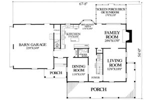 Floor Plan - Main Floor for Farmhouse House Plan #137-400 - 3 bed, 2.5 bath
