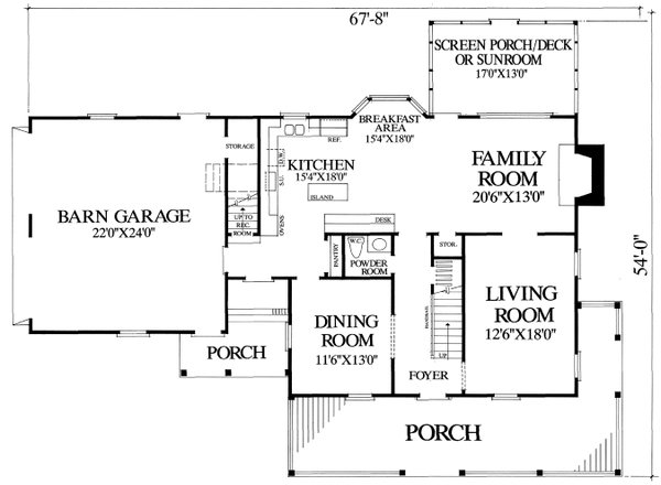 Dream House Plan - Farmhouse Floor Plan - Main Floor Plan #137-400