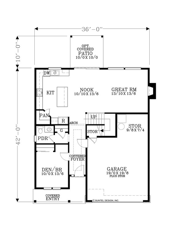 House Blueprint - Craftsman Floor Plan - Main Floor Plan #53-729