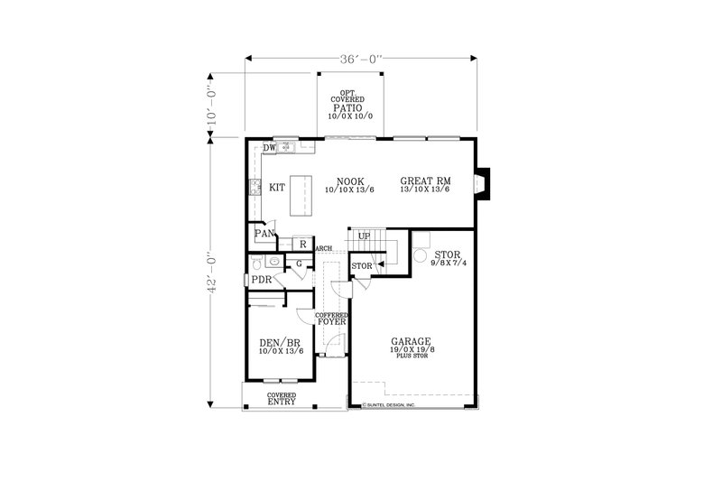 House Design - Floor Plan - Main Floor for Craftsman House Plan #53-729 - 5 bed, 2.5 bath