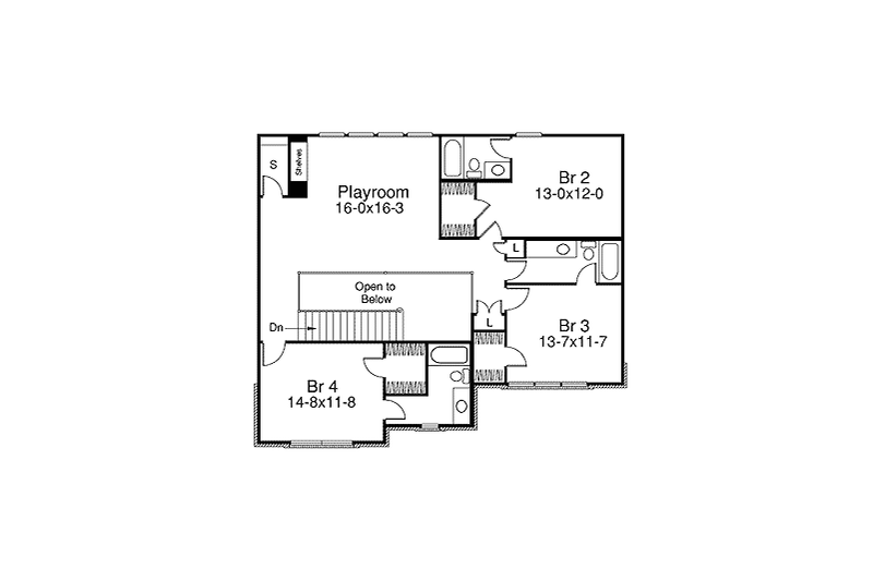 Dream House Plan - Floor Plan - Upper Floor for Traditional House Plan #57-357 - 4 bed, 4.5 bath