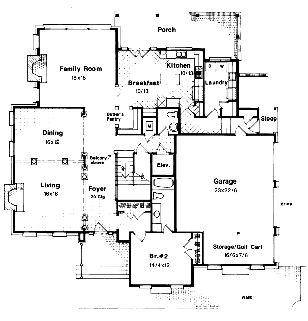 European Floor Plan - Main Floor Plan #41-167