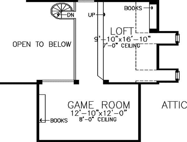 House Design - European Floor Plan - Upper Floor Plan #410-355