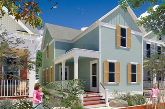 Exterior - Front Elevation for Cottage House Plan #442-3 - 3 bed, 2.5 bath