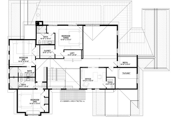 Floor Plan - Upper Floor for Craftsman House Plan #928-321 - 4 bed, 6.5 bath