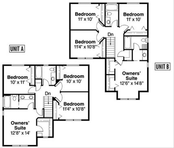 Floor Plan - Upper Floor Plan #124-814
