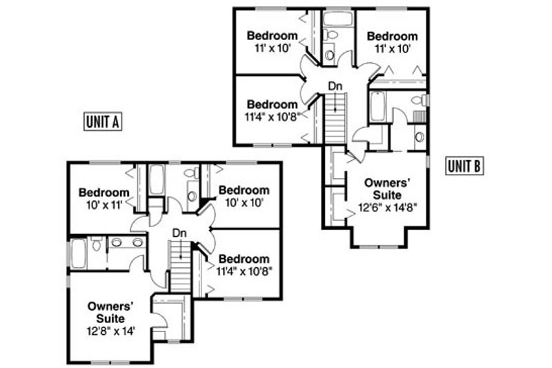 Home Plan - Floor Plan - Upper Floor House Plan #124-814 - 8 bed, 5 bath