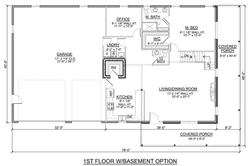 Dream House Plan - Floor Plan - Main Floor 1 for Barndominium House Plan #1064-111 - 3 bed, 2.5 bath