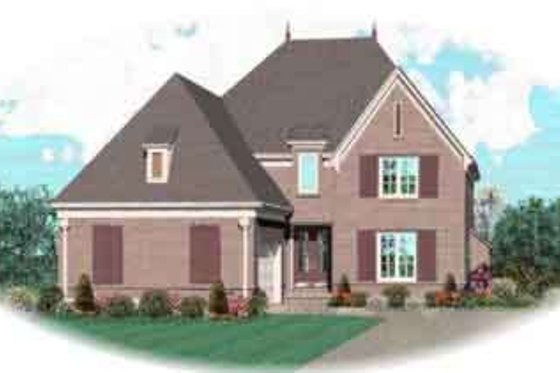 Exterior - Front Elevation for European House Plan #81-595 - 4 bed, 3 bath