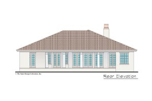 Exterior - Rear Elevation for Mediterranean House Plan #930-501 - 3 bed, 2.5 bath
