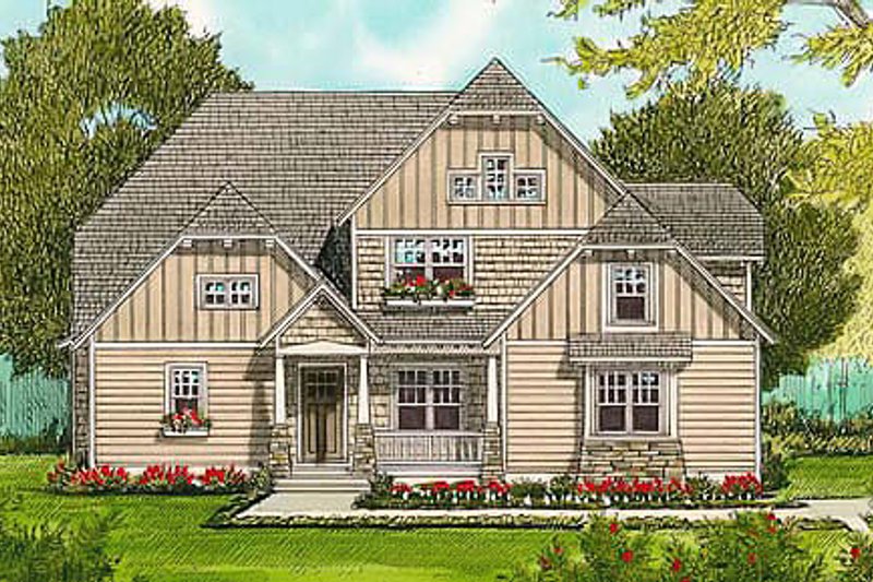 Dream House Plan - Craftsman Exterior - Front Elevation Plan #413-138
