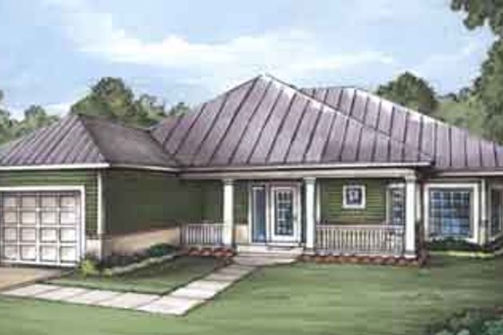 Exterior - Front Elevation for Country House Plan #115-177 - 2 bed, 2 bath