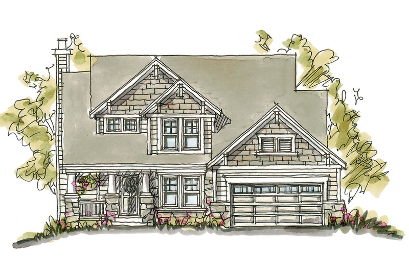 Home Plan - Exterior - Front Elevation 3 for Craftsman House Plan #20-2220 - 3 bed, 2.5 bath