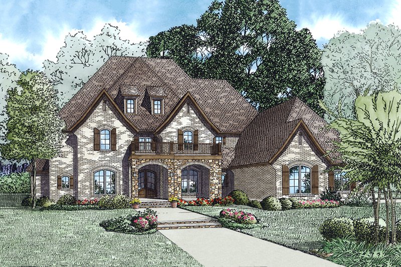 European Style House Plan - 5 Beds 4.5 Baths 4830 Sq/Ft Plan #17-2568