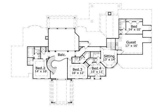 Floor Plan - Upper Floor for Traditional House Plan #411-758 - 5 bed, 6.5 bath
