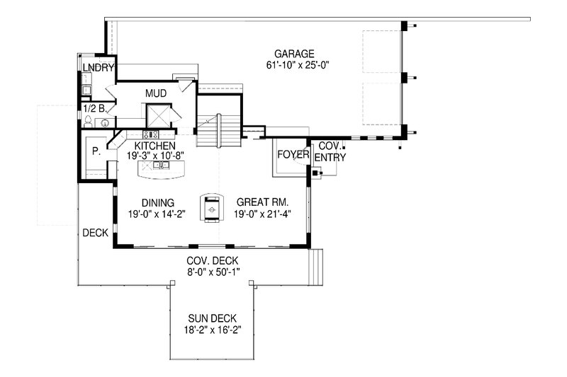 Dream House Plan - Floor Plan - Main Floor for Modern House Plan #920-91 - 4 bed, 4.5 bath