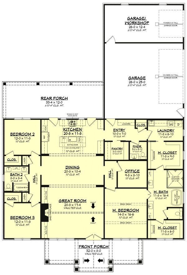 Farmhouse Floor Plan - Main Floor Plan #430-395