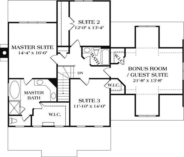 Dream House Plan - Craftsman Floor Plan - Upper Floor Plan #453-7