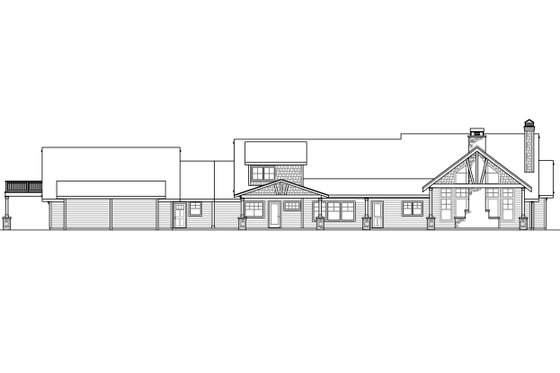 Exterior - Rear Elevation 3 for Craftsman House Plan #124-925 - 3 bed, 2.5 bath