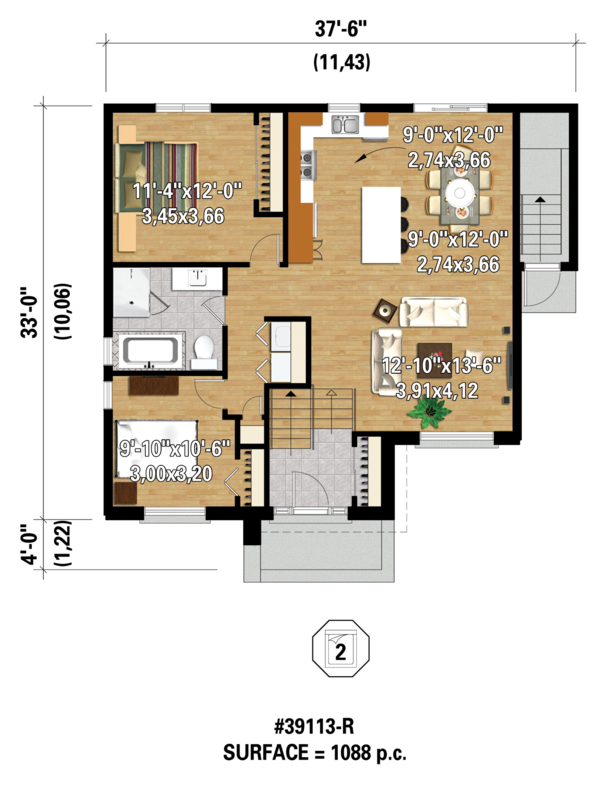 Contemporary Floor Plan - Main Floor Plan #25-4354