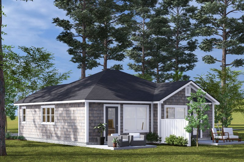 Home Plan - Exterior - Rear Elevation for Cottage House Plan #513-2298 - 1 bed, 1 bath