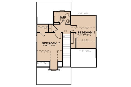 Floor Plan - Upper Floor for Country House Plan #923-280 - 3 bed, 2 bath