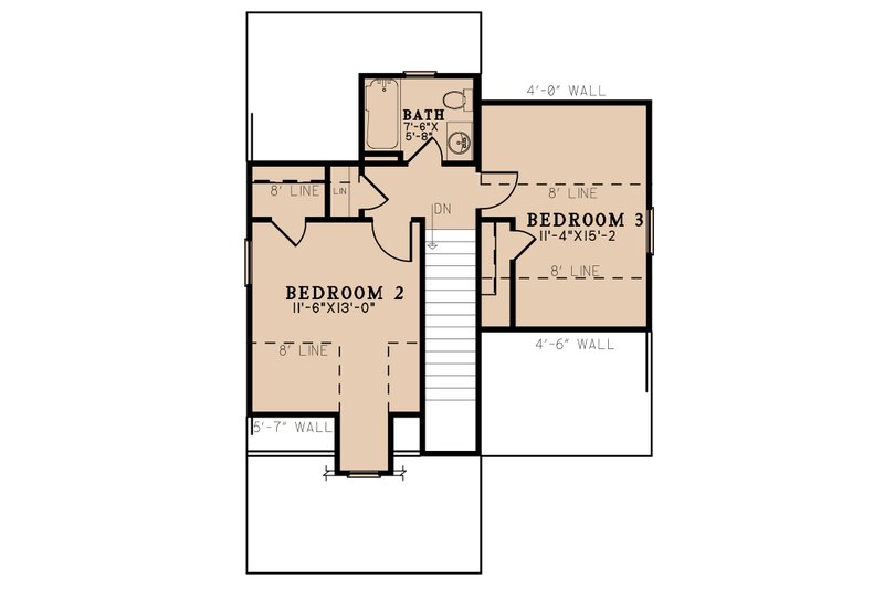 Dream House Plan - Floor Plan - Upper Floor for Country House Plan #923-280 - 3 bed, 2 bath
