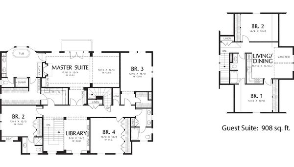 Home Plan - Colonial Floor Plan - Upper Floor Plan #48-663
