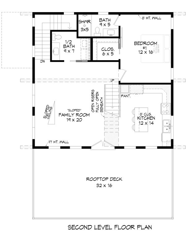 House Blueprint - Contemporary Floor Plan - Upper Floor Plan #932-1349