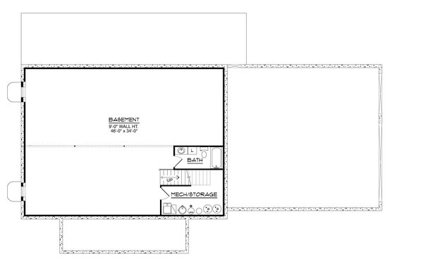 House Blueprint - Country Floor Plan - Lower Floor Plan #1064-341