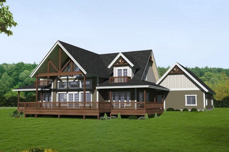 Cabin Style House Plan - 3 Beds 2.5 Baths 2977 Sq/Ft Plan #117-786