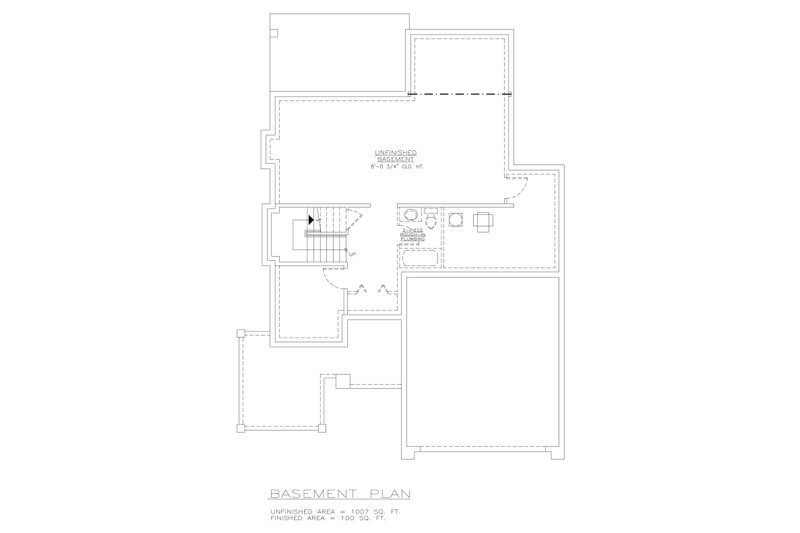 House Design - Floor Plan - Lower Floor for Craftsman House Plan #1100-4 - 3 bed, 2.5 bath