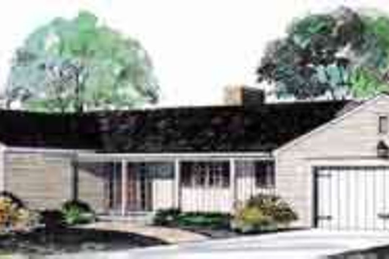 House Blueprint - Ranch Exterior - Front Elevation Plan #72-444