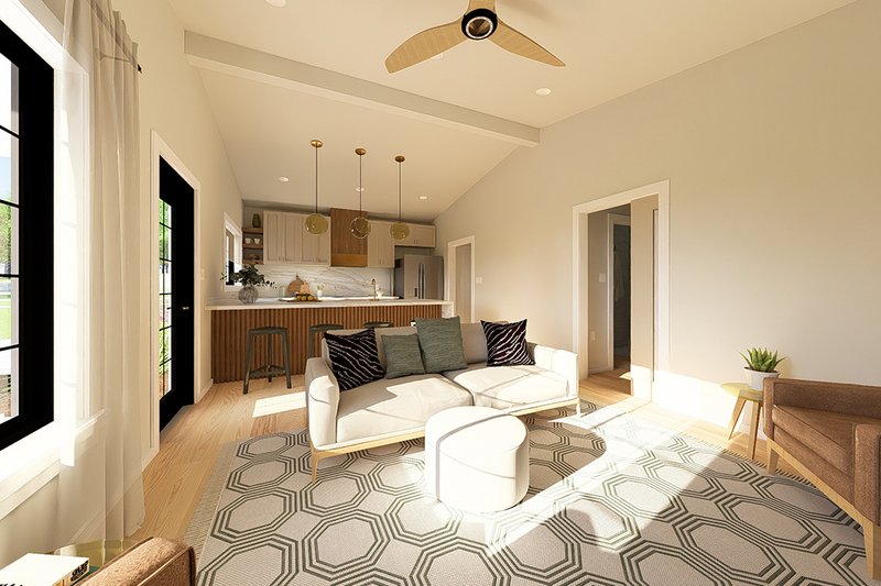 Architectural House Design - Interior - Family Room 1 for Farmhouse House Plan #126-299 - 1 bed, 1 bath