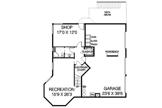 Floor Plan - Lower Floor for Victorian House Plan #60-459 - 3 bed, 4 bath