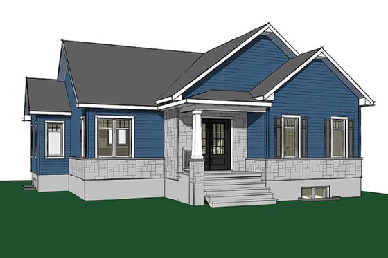Exterior - Front Elevation 4 for Ranch House Plan #23-2616 - 2 bed, 1 bath