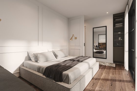 Interior - Master Bedroom for European House Plan #23-2824 - 2 bed, 1 bath