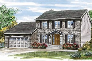 Colonial Exterior - Front Elevation Plan #47-130