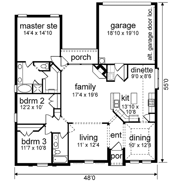 Architectural House Design - Colonial Floor Plan - Main Floor Plan #84-213