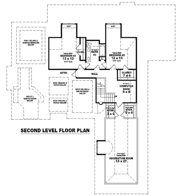 European Floor Plan - Upper Floor Plan #81-1240