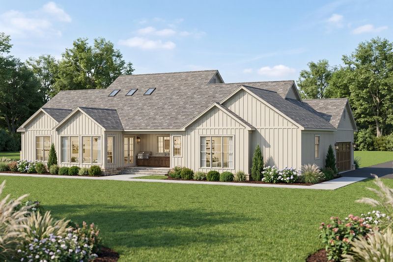Architectural House Design - Exterior - Other Elevation 2 for Farmhouse House Plan #923-500 - 4 bed, 3.5 bath