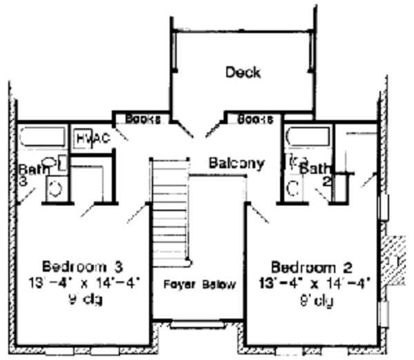 European Floor Plan - Upper Floor Plan #410-126