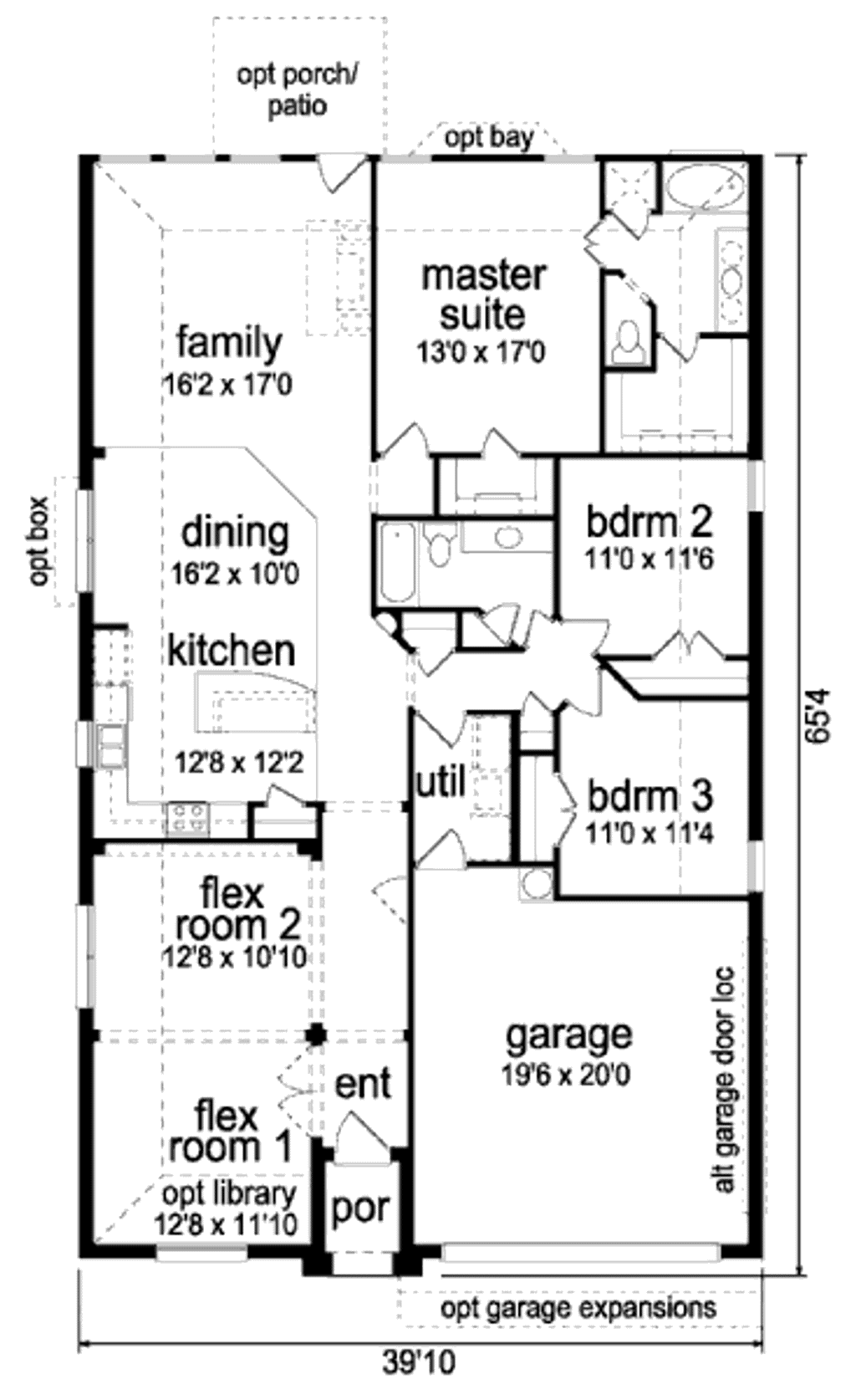 Floor Plan - Main Floor for Traditional House Plan #84-335 - 3 bed, 2 bath