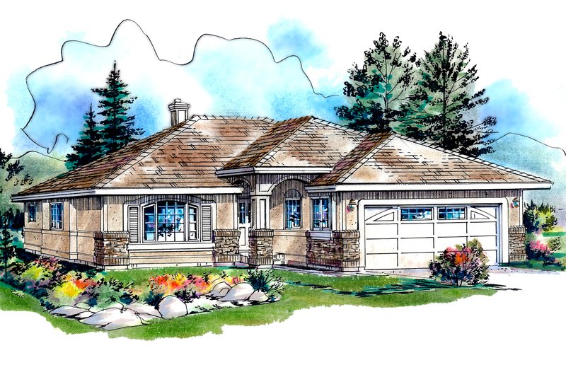 Dream House Plan - Traditional Exterior - Front Elevation Plan #18-1026
