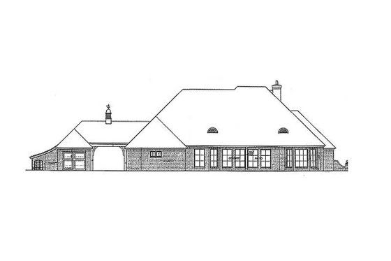 Exterior - Rear Elevation for European House Plan #310-331 - 4 bed, 3.5 bath